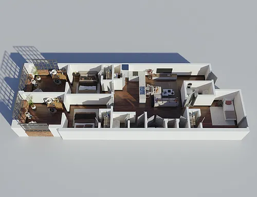 Floor plan Premier Loft - 3 BDR, 2 BTH, 2 Bonus