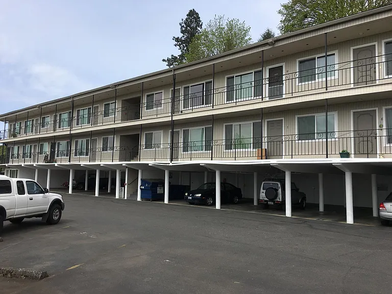 front of building