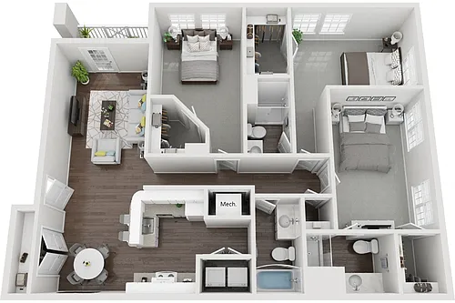 Floor plan The Charleston 3 Bedroom 3 Bath