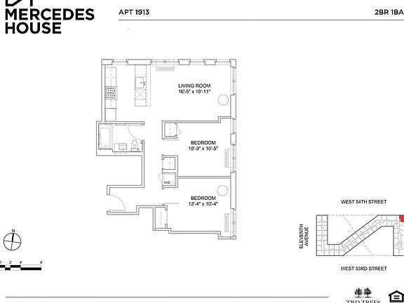 2nd image of 550 W 54th St APT 1913