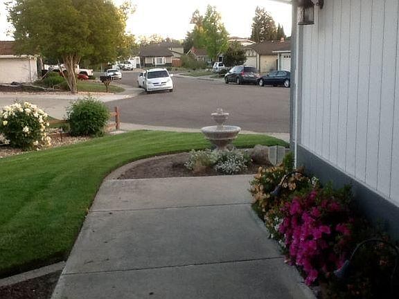 Fountain in the front yard