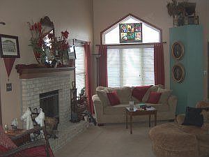 Natural Fireplace/cathedral great room