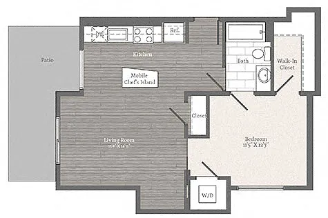 Floor plan Benton H 1 BD 1 BA