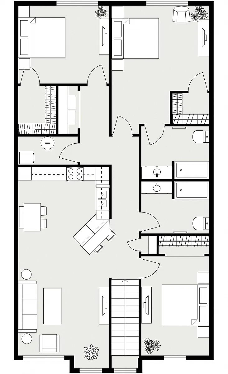 Floor plan 3 Bed 2 Bath