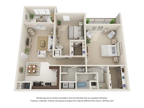 Floor plan 2 Bed/ 1.5 Bath Renovated