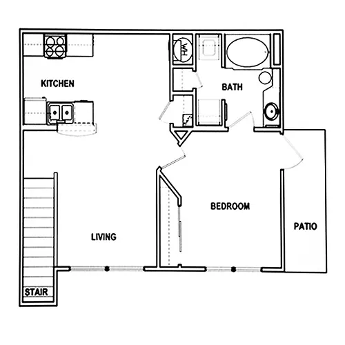 Floor plan Jr One Bedroom
