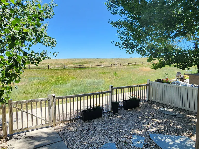 Private front yard facing open space
