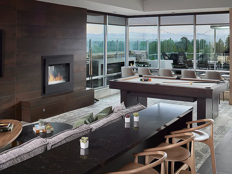 Apartment community Entertainment Room at Griffis Cheesman Park in Denver, Colorado.
