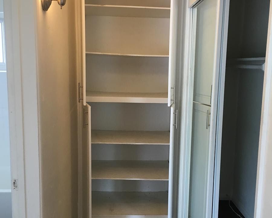 built-in shelves for extra storage!