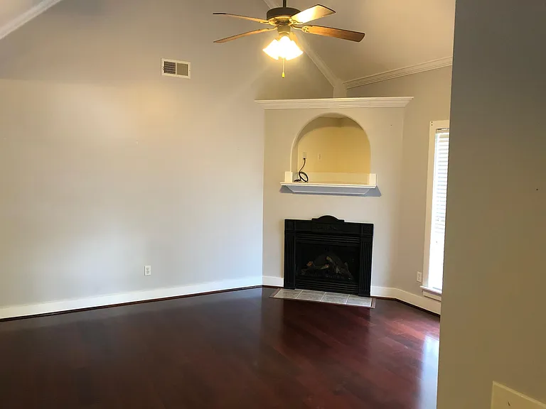 Living room and fireplace