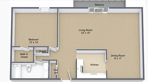 Floor plan 1 Bedroom