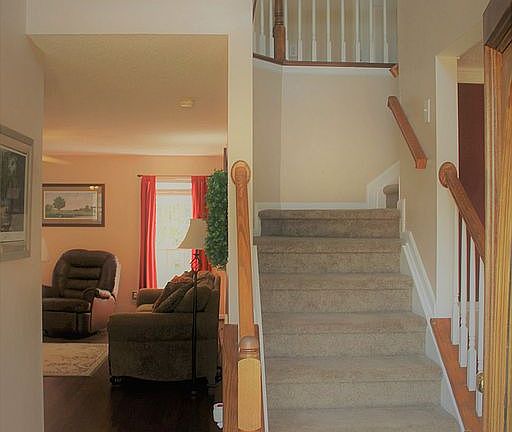 Looking inside front door