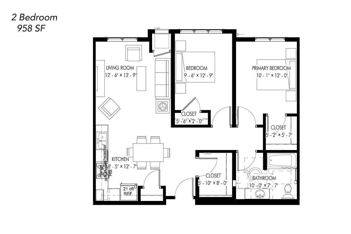 Floor plan Two Bedroom