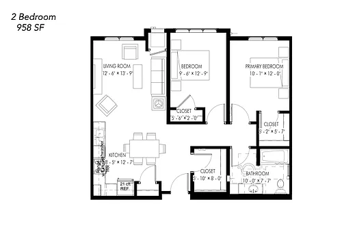 Floor plan Two Bedroom