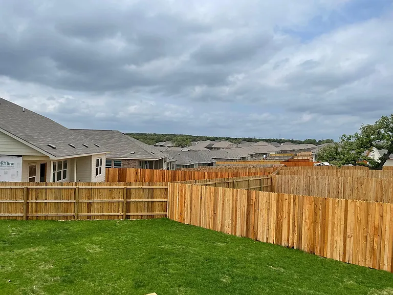 View from backyard staircase