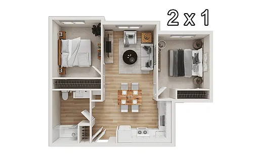 Floor plan 2 Bedrooms