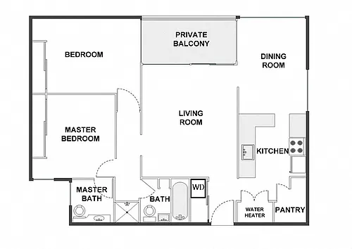 Floor plan 2 Bed / 2 Bath: Type F