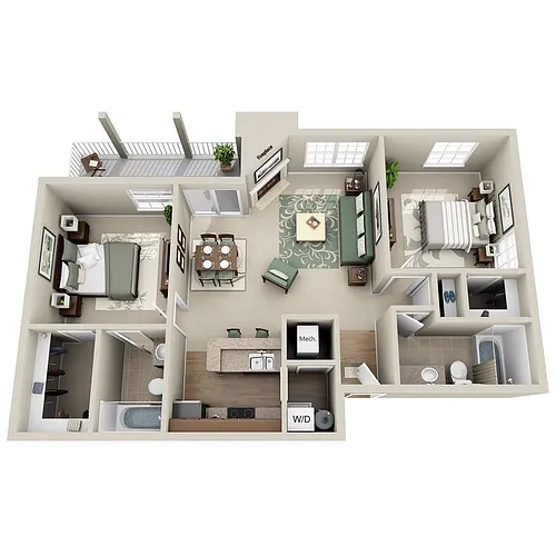 Floor plan Two Bedroom - Classic