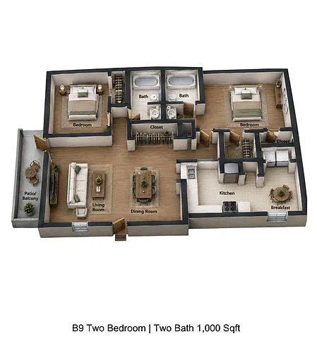 Floor plan 2 bedroom 2 bath