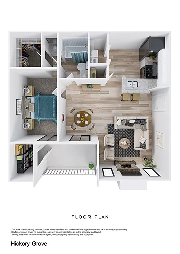 Floor plan 1 Bedroom, 1 Bathroom