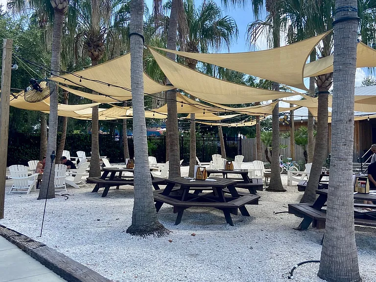 outdoor seating area at the downtown restaurant Salt Shake