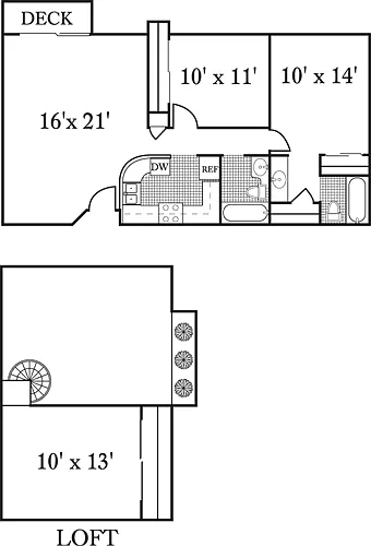 Floor plan The Coronado with loft