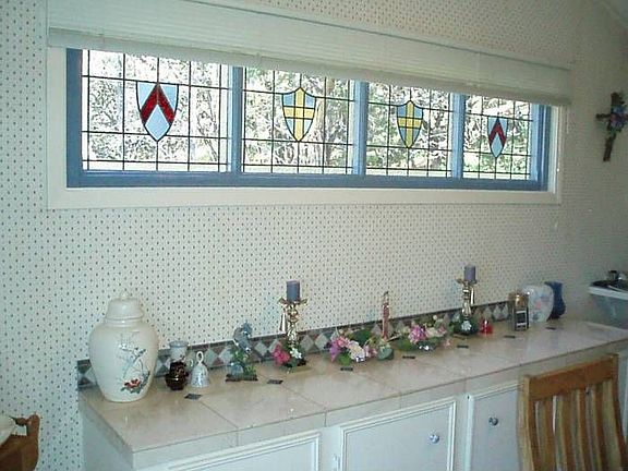 Dining, stained glass win