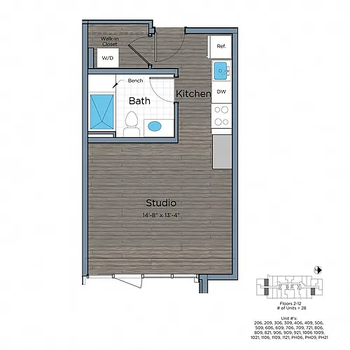 Floor plan Studio - Leo