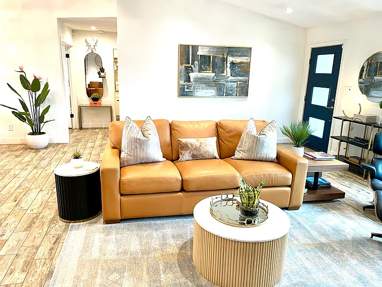 Brand new Creative leather couch & chair & all new fury