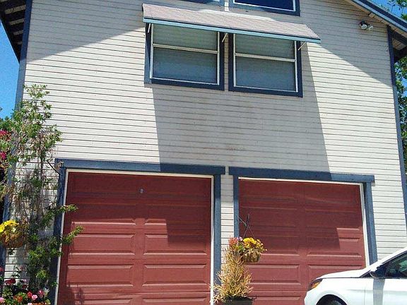 Garage on right single car garage.