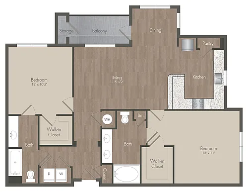 Floor plan B3 - 2X2