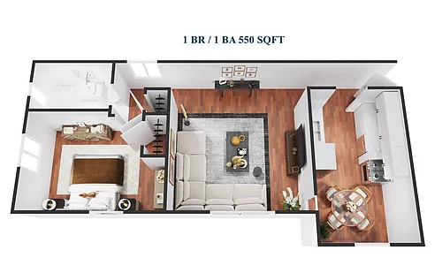 Floor plan 1 Bed/1 Bath