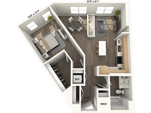 Floor plan A12-887sf-FinishIII