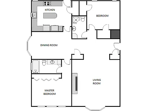 Floor plan 2 Bed / 2 Bath: Type A