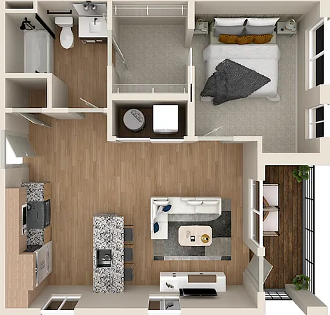 The Patent 1C - 1br, 1ba Floorplan The Patent 1C - 1br, 1ba Floorplan