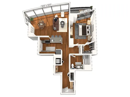Floor plan One Bedroom 05