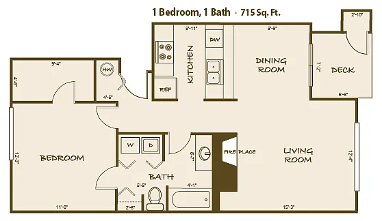 Floor plan 1X1 COMING SOON Mid- August