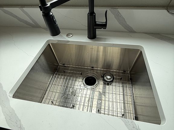 Large sink with garbage disposal