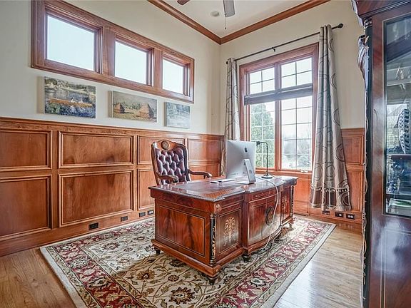 Library & Office w/ Wainscoting on Walls