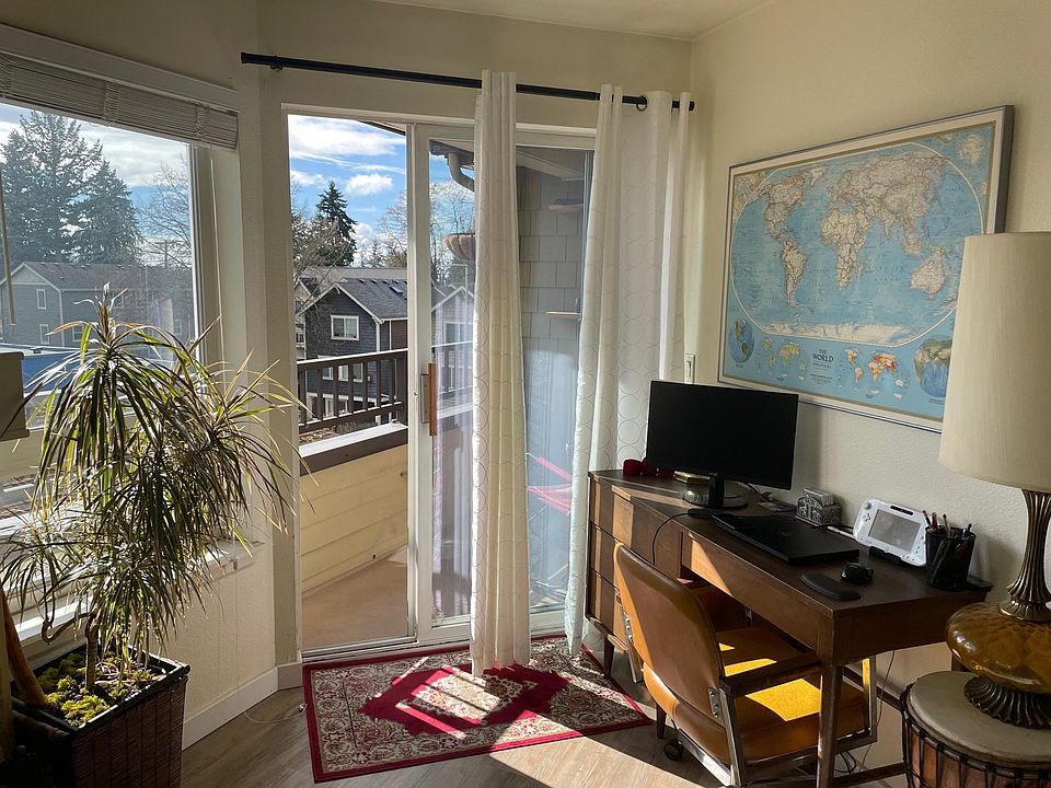 Office nook and southwest facing balcony door