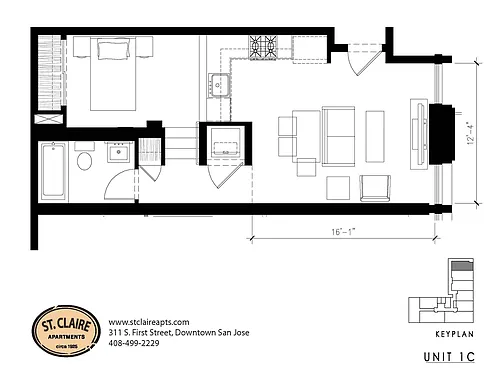 Floor plan Loft 1 Bedroom