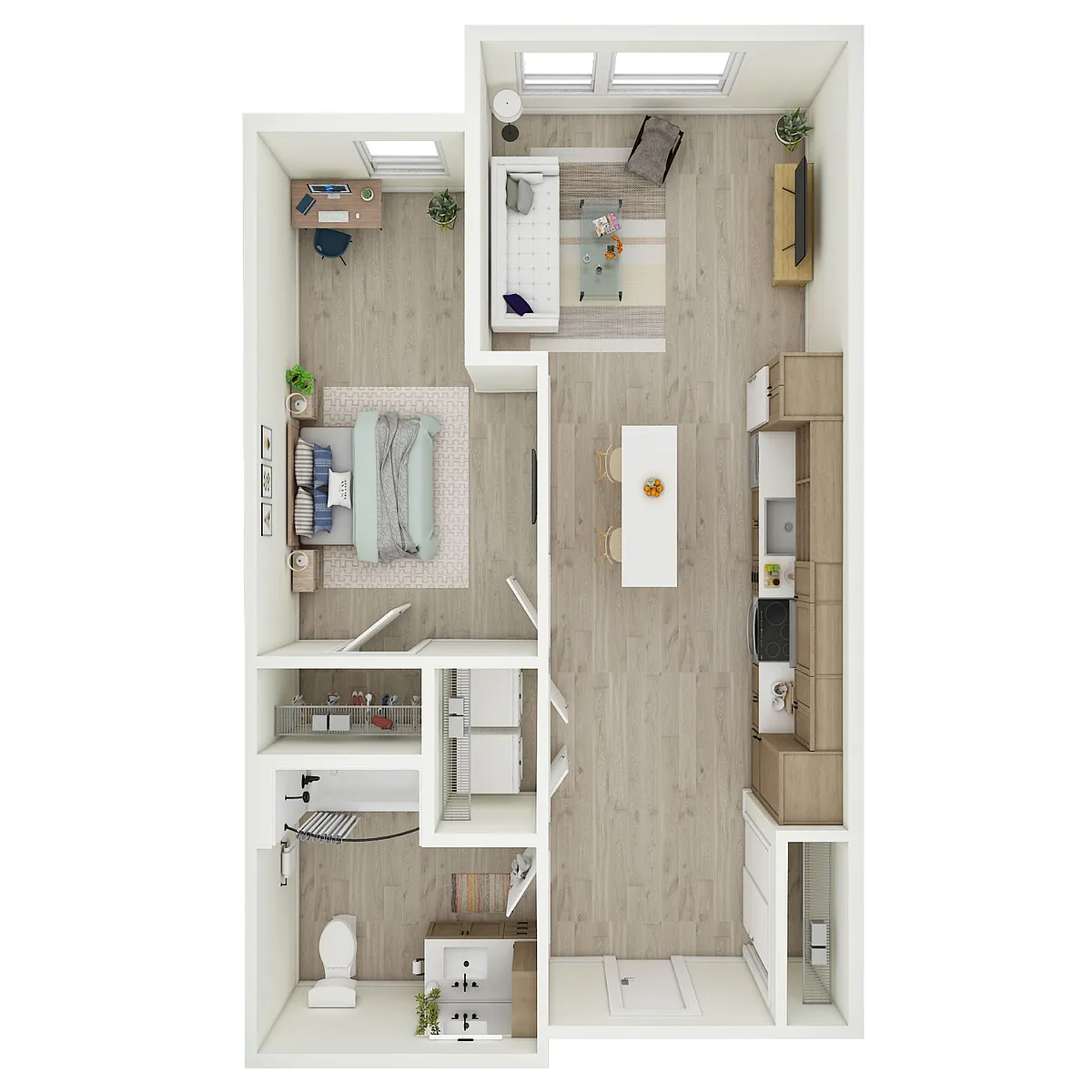 Floor plan 1 Bed 1 Bath - a19.1