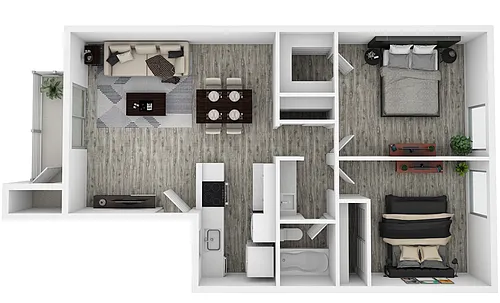 Floor plan Two Bedroom One Bathroom