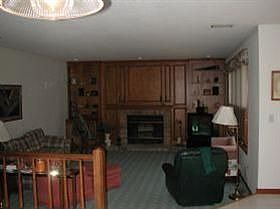 Family Room with Wood burning Fireplace