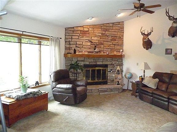 Great Room with Large Windo and Fireplace