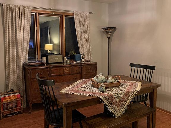 Dining room space is off the kitchen and opens up to the living room.
