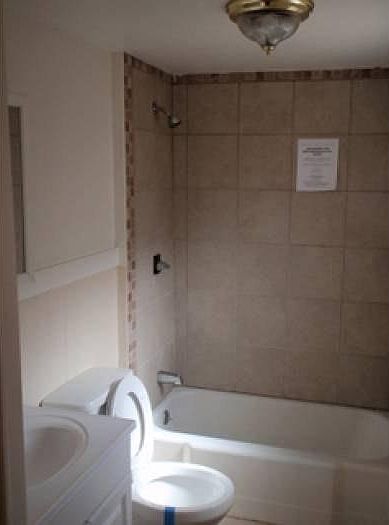 bath with custom tile