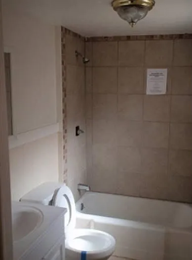 bath with custom tile