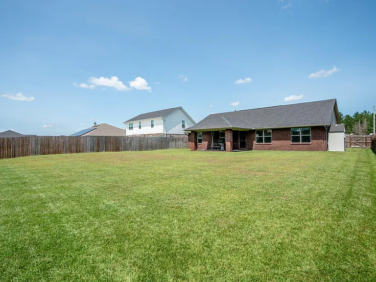 Fenced back yard