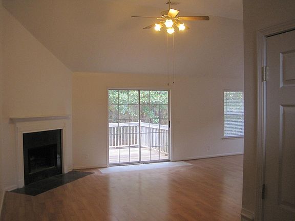 Huge living room with fireplace.